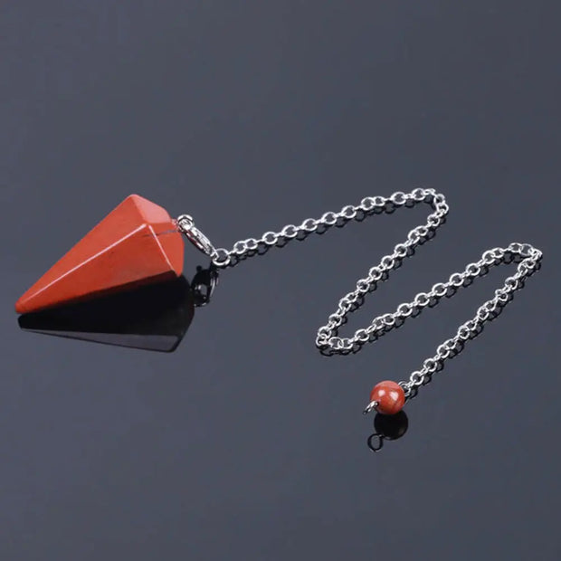 Amulette divinatoire en jaspe rouge hexagonal - Mes Bijoux En Pierres Naturelles