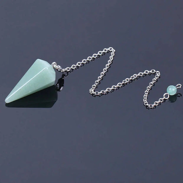 Bijou ésotérique pendule aventurine en forme hexagonale - Mes Bijoux En Pierres Naturelles