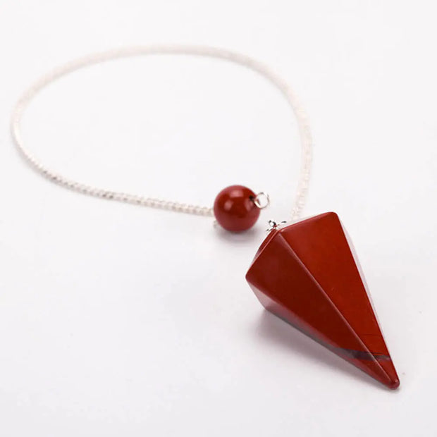 Amulette divinatoire en jaspe rouge hexagonal - Mes Bijoux En Pierres Naturelles