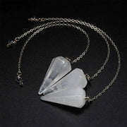 Amulette cristal roche hexagonal pour divination - Mes Bijoux En Pierres Naturelles