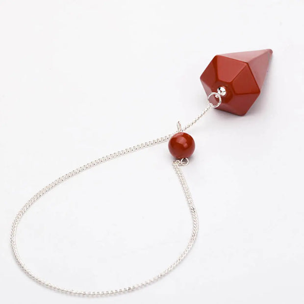 Amulette divinatoire en jaspe rouge hexagonal - Mes Bijoux En Pierres Naturelles