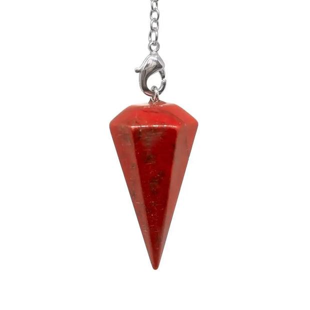 Amulette divinatoire en jaspe rouge hexagonal - Mes Bijoux En Pierres Naturelles