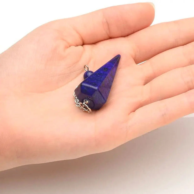 Bijou pendule en lapis lazuli hexagonal - Mes Bijoux En Pierres Naturelles