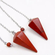 Amulette divinatoire en jaspe rouge hexagonal - Mes Bijoux En Pierres Naturelles