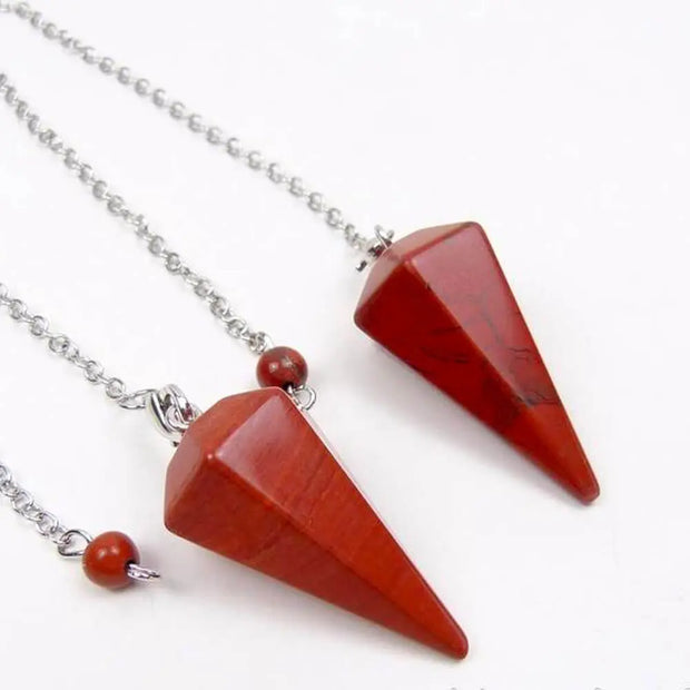 Amulette divinatoire en jaspe rouge hexagonal - Mes Bijoux En Pierres Naturelles