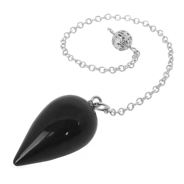 Amulette pendulaire en obsidienne noire - Mes Bijoux En Pierres Naturelles