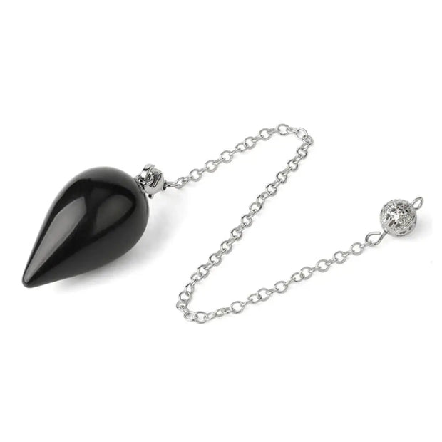 Amulette pendulaire en obsidienne noire - Mes Bijoux En Pierres Naturelles