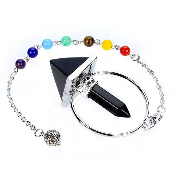 Obsidienne : Bijou pendulaire pyramidal pour divination - Mes Bijoux En Pierres Naturelles