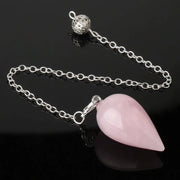 Goutte quartz rose pendule ésotérique - Mes Bijoux En Pierres Naturelles