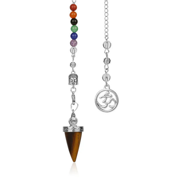 Bijou spirituel : Pendule Bouddha en pierre œil de tigre - Mes Bijoux En Pierres Naturelles