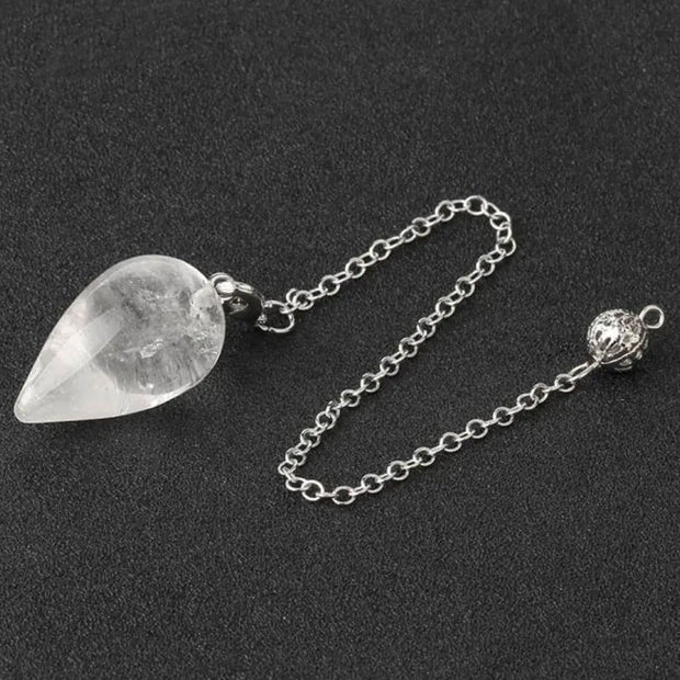 Pendentif radiesthésique en cristal de roche - Mes Bijoux En Pierres Naturelles