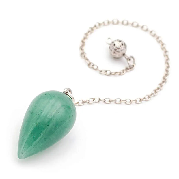 Amulette pendule en aventurine verte pour divination - Mes Bijoux En Pierres Naturelles