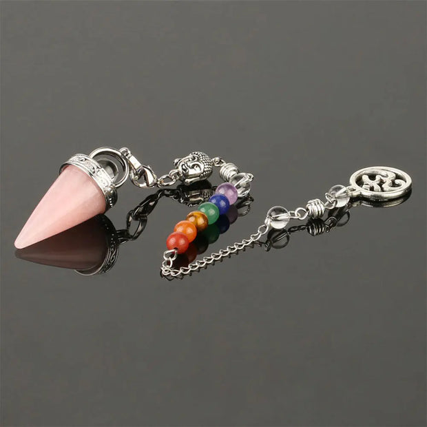 Amulette Bouddha en quartz rose - Mes Bijoux En Pierres Naturelles
